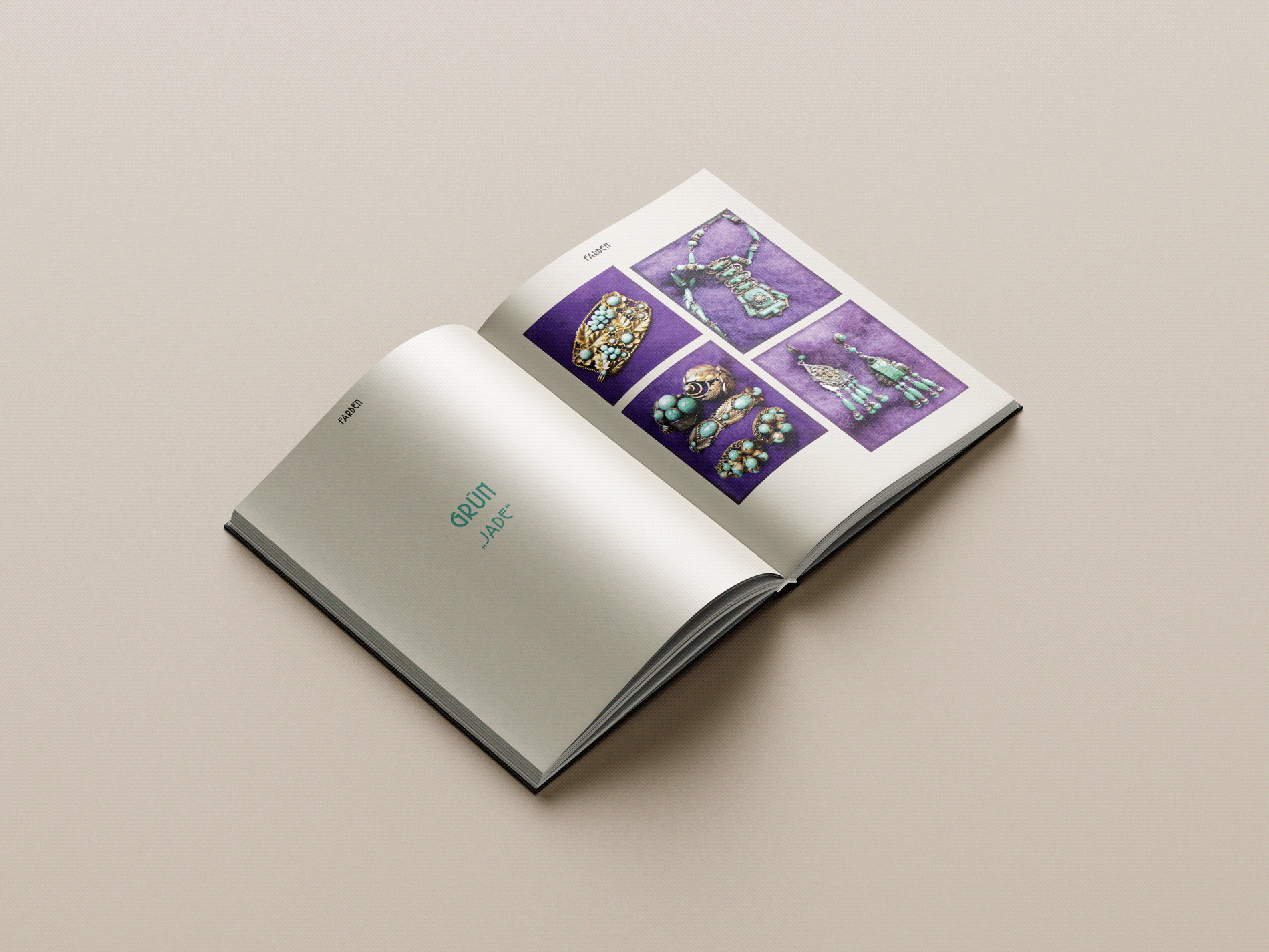 Aufgeklappte Innenseite Schmuck Die Gebrüder Neiger auf beigem Grund Aufgeklappte Innenseite Schmuck Die Gebrüder Neiger auf beigem Grund